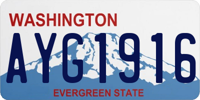WA license plate AYG1916