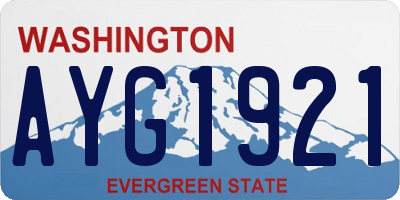 WA license plate AYG1921