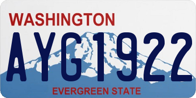 WA license plate AYG1922