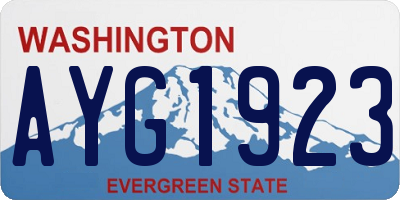 WA license plate AYG1923