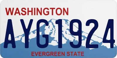 WA license plate AYG1924