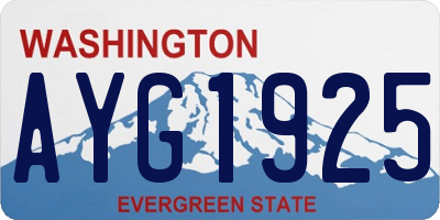 WA license plate AYG1925