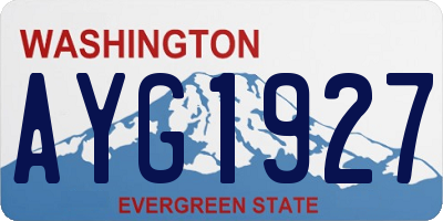 WA license plate AYG1927