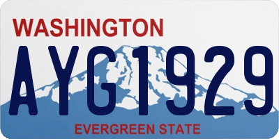 WA license plate AYG1929