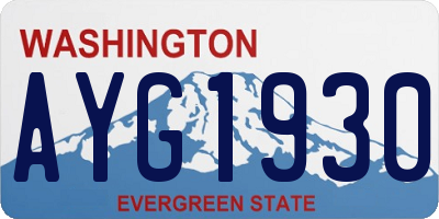 WA license plate AYG1930