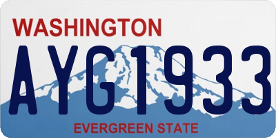 WA license plate AYG1933