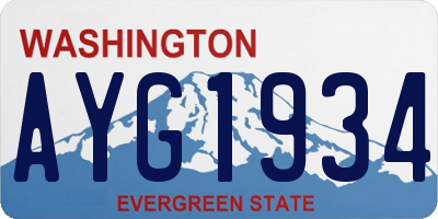 WA license plate AYG1934