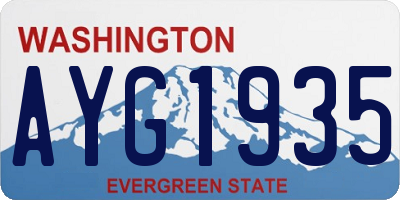 WA license plate AYG1935