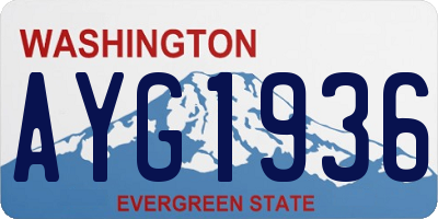 WA license plate AYG1936