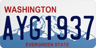 WA license plate AYG1937