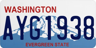 WA license plate AYG1938