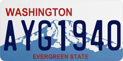 WA license plate AYG1940