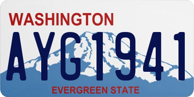 WA license plate AYG1941