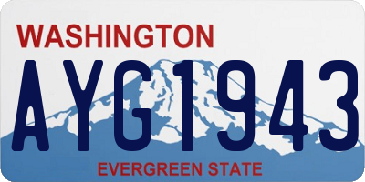 WA license plate AYG1943