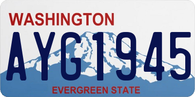 WA license plate AYG1945