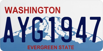 WA license plate AYG1947