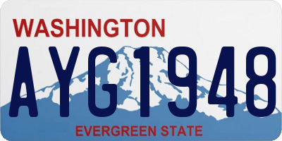 WA license plate AYG1948