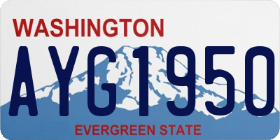 WA license plate AYG1950
