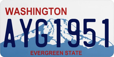 WA license plate AYG1951