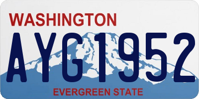 WA license plate AYG1952