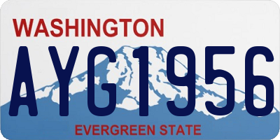WA license plate AYG1956