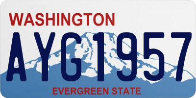 WA license plate AYG1957