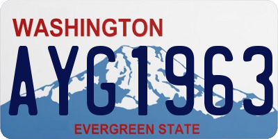 WA license plate AYG1963