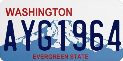 WA license plate AYG1964