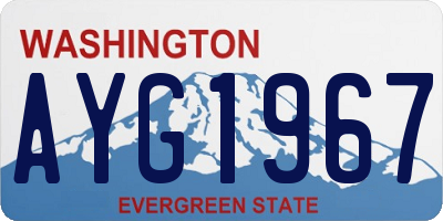 WA license plate AYG1967