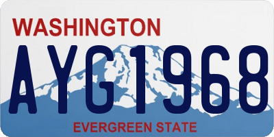 WA license plate AYG1968