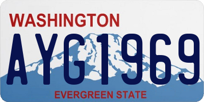 WA license plate AYG1969