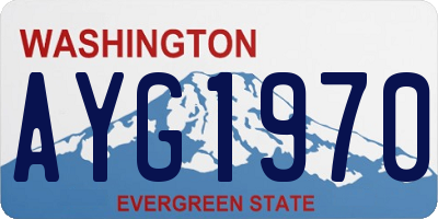 WA license plate AYG1970