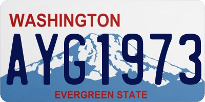WA license plate AYG1973
