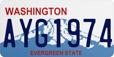 WA license plate AYG1974
