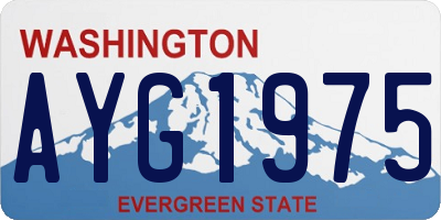 WA license plate AYG1975