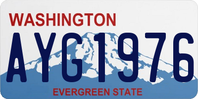 WA license plate AYG1976