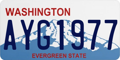 WA license plate AYG1977