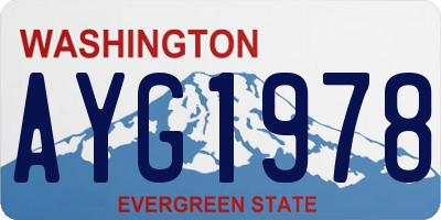WA license plate AYG1978