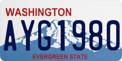WA license plate AYG1980