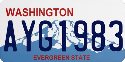 WA license plate AYG1983