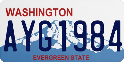 WA license plate AYG1984