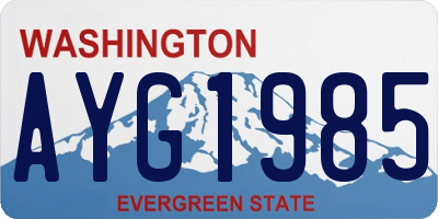 WA license plate AYG1985