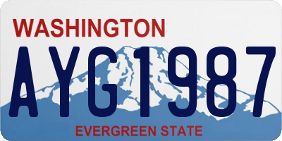 WA license plate AYG1987