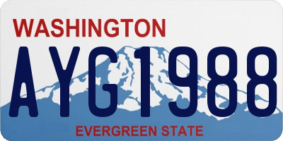 WA license plate AYG1988