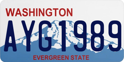 WA license plate AYG1989