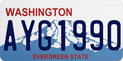 WA license plate AYG1990