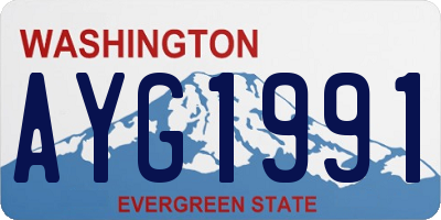 WA license plate AYG1991