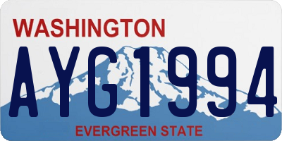WA license plate AYG1994