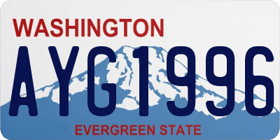 WA license plate AYG1996