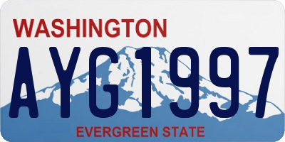 WA license plate AYG1997